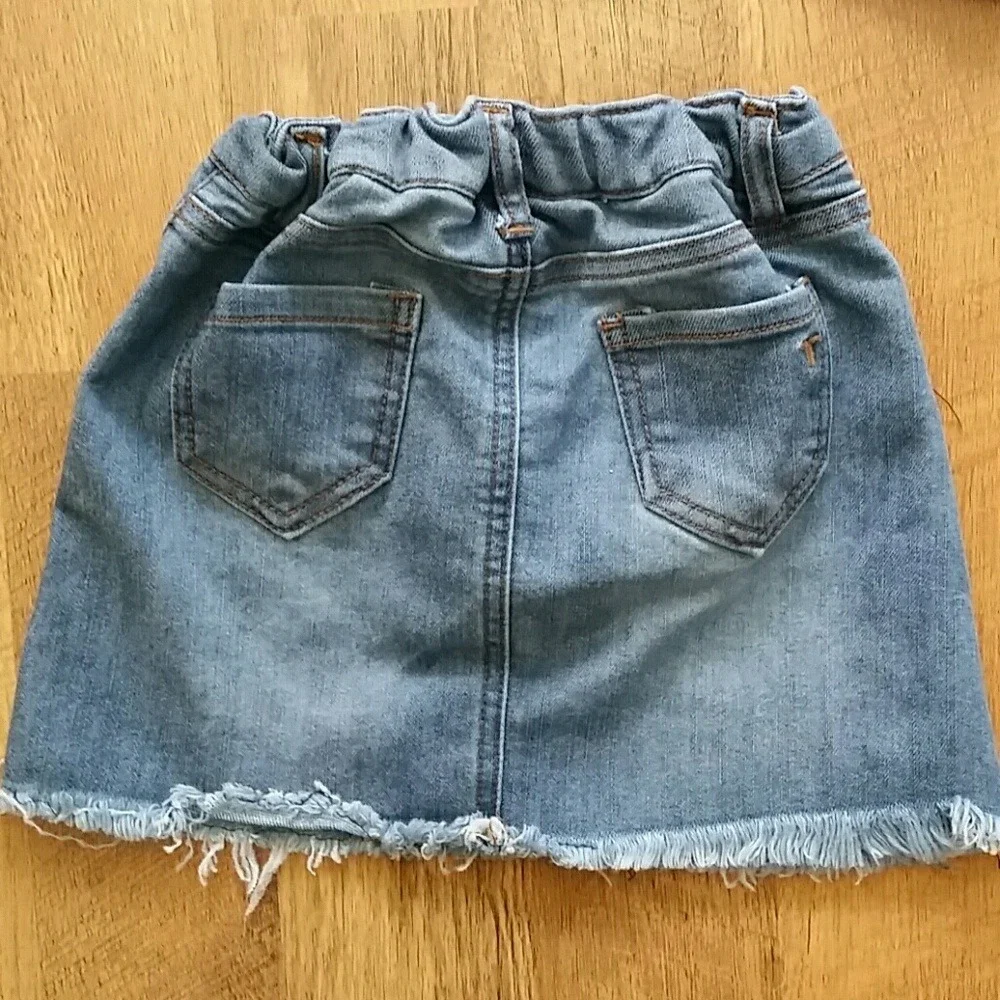 Tractr Girls Denim Skirt and Garanimals Purple Lace Top Outfit‎ Size 7
